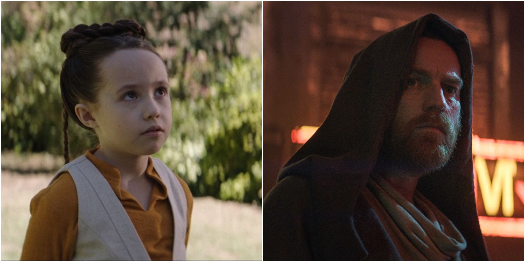 left: Young Leia; right: Ewan McGregor as Obi-Wan