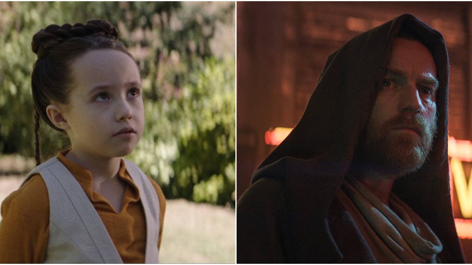 left: Young Leia; right: Ewan McGregor as Obi-Wan