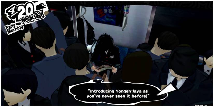 Joker reading on train.