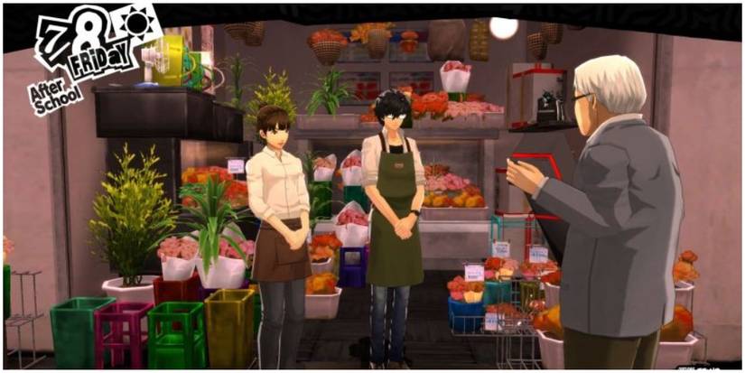 Joker working at flower shop.