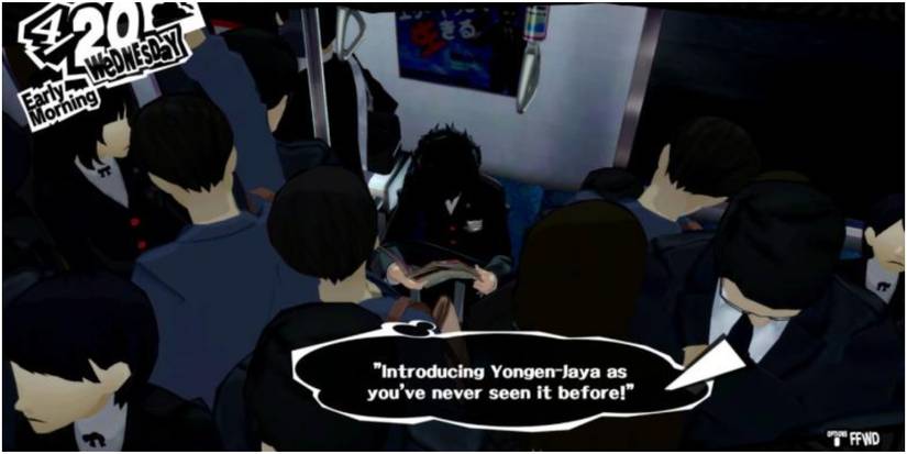 Joker reading on train.