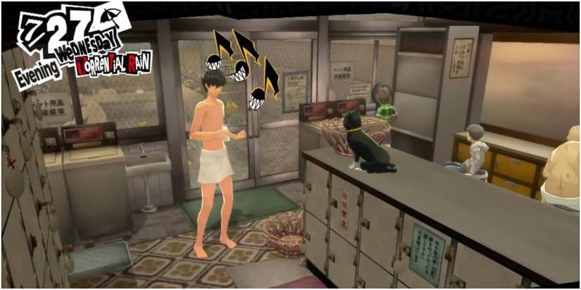 Joker in bath house.