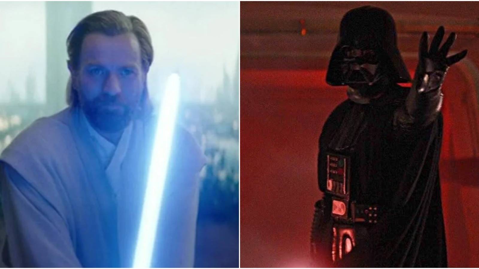 left: Obi-Wan; right: Vader