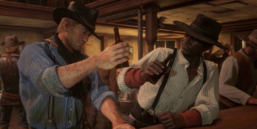 red dead redemption 2 arthur lenny beer bar