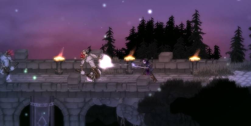 Sage class attacking enemies to the left in Salt and Sacrifice