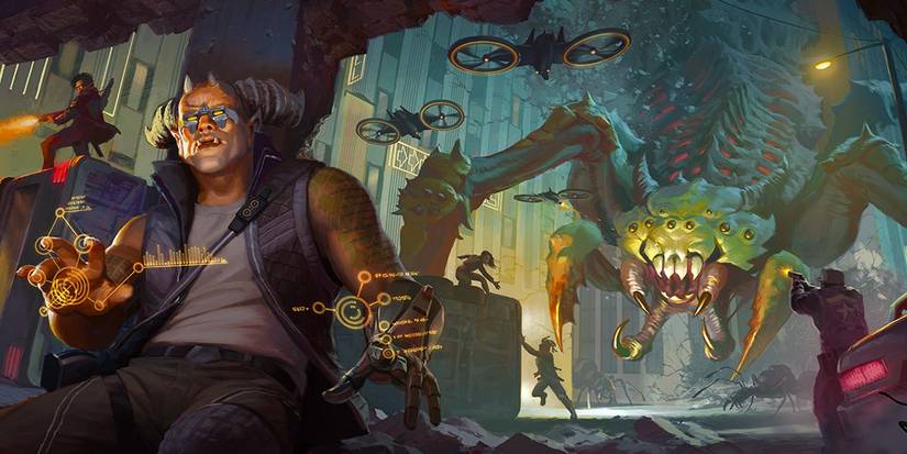 shadowrun decker in mid fight concept art 