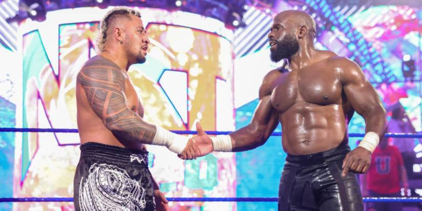 Solo Sikoa and Apollo Crews shake hands on NXT 2.0