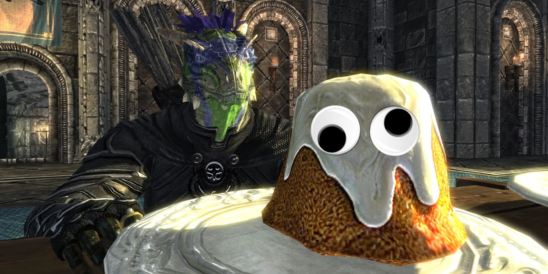 skyrim argonian sweet roll googly eyes