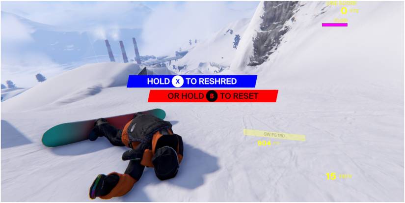 snowboarding on ground after falling