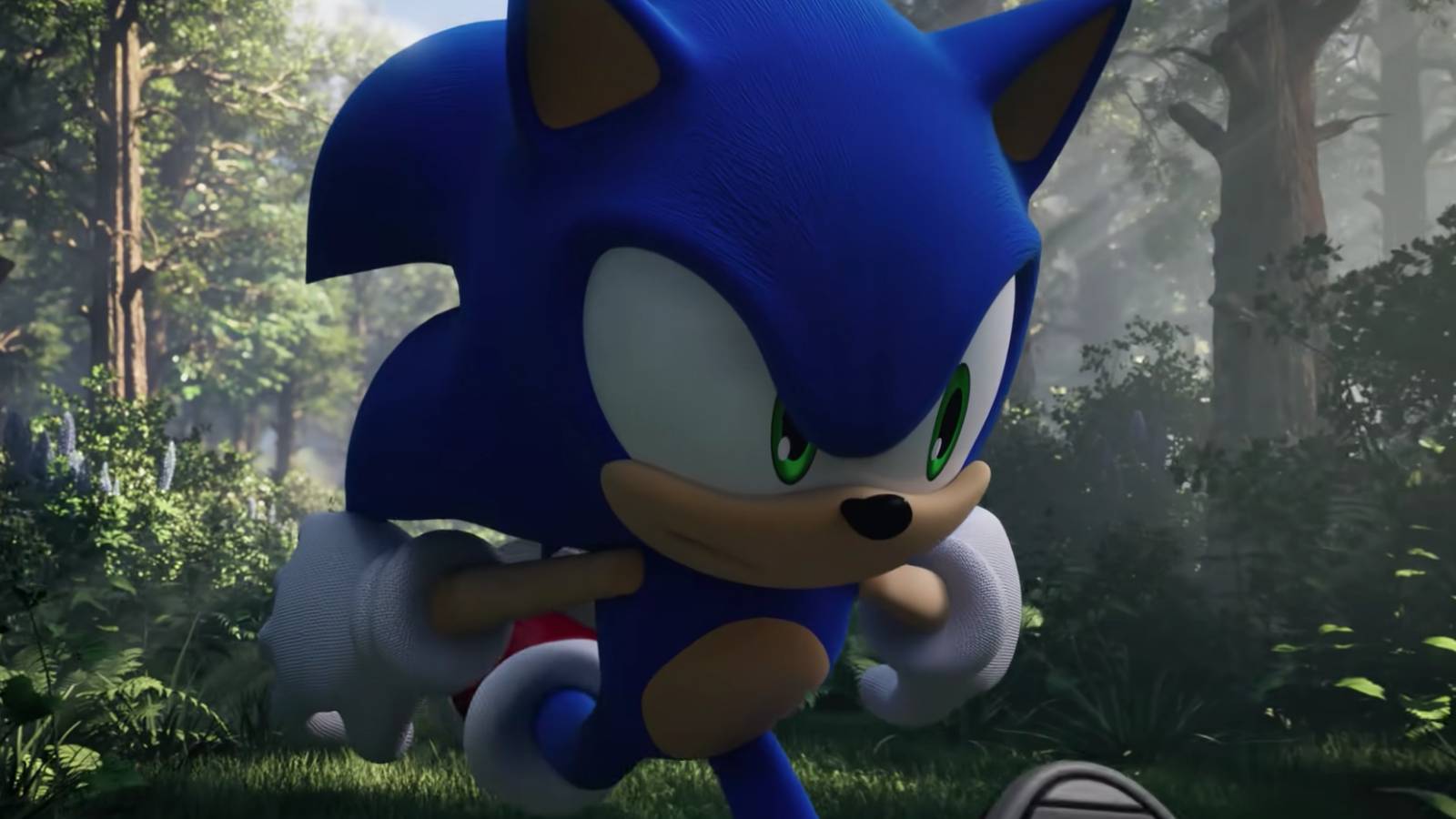 sonic-frontiers-announcement-trailer-screenshot-running-through-woods