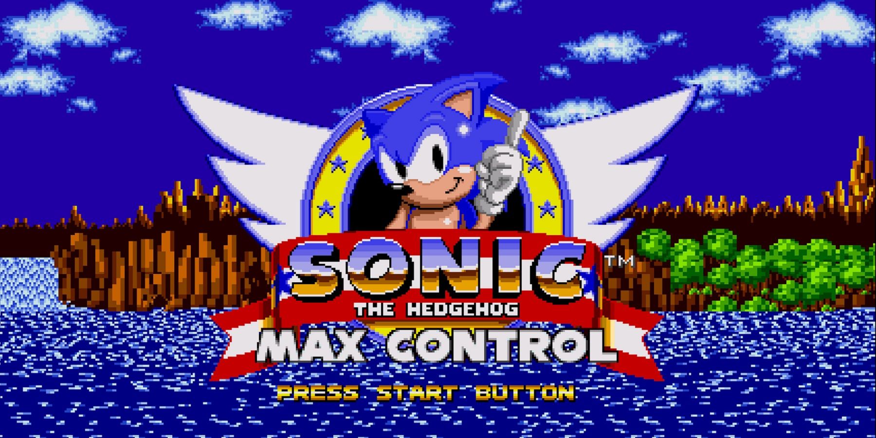Image showing the main menu screen from the first Sonic the Hedgehog game.