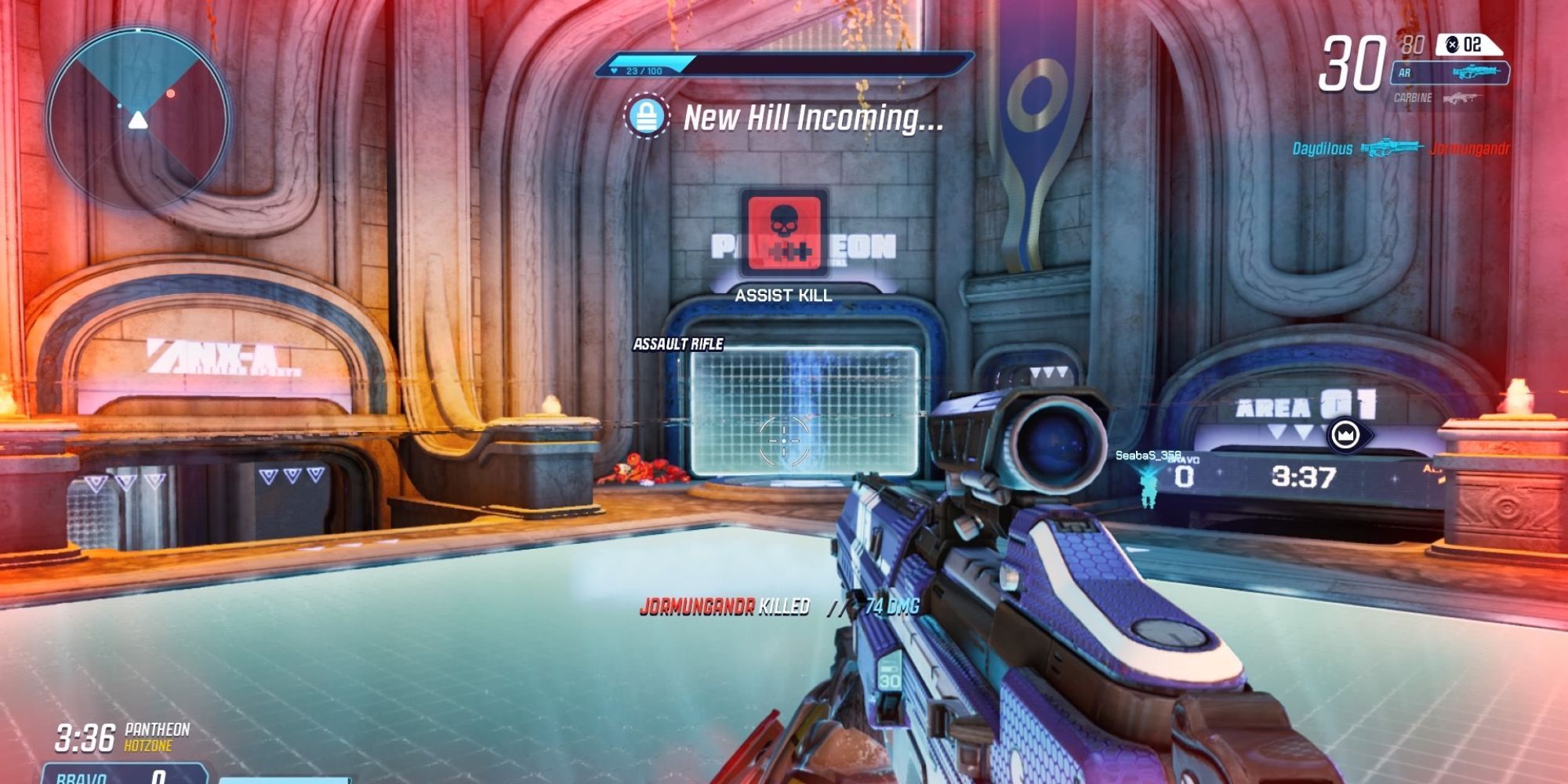 A new Hotzone spawn warning on Splitgate