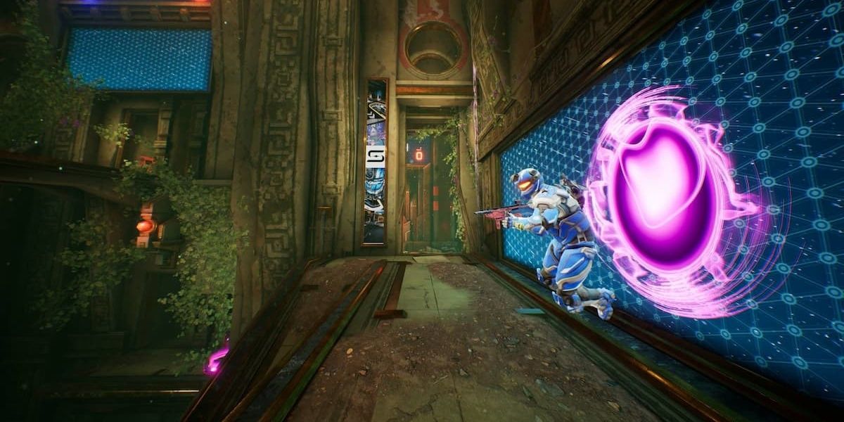 splitgate player jumping through portal 