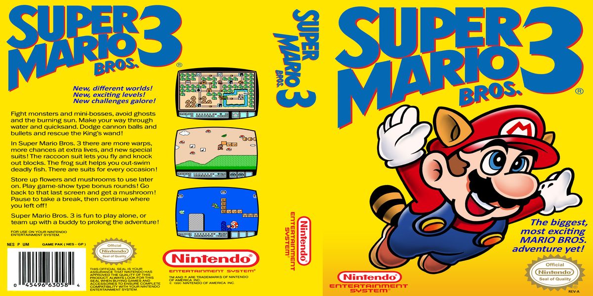 super mario bros 3 front and back cover