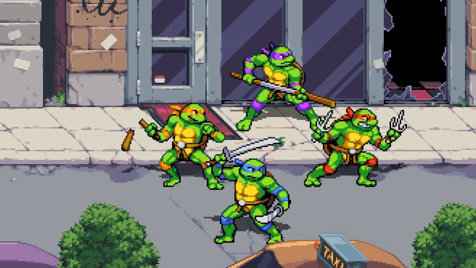 teenage mutant ninja turtles shredder's revenge turtles on the street ready for battle