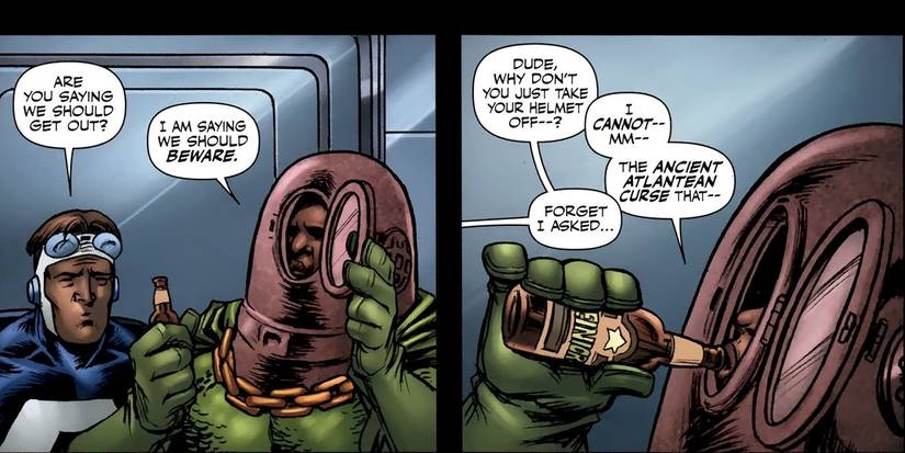 the deep drinks a beer