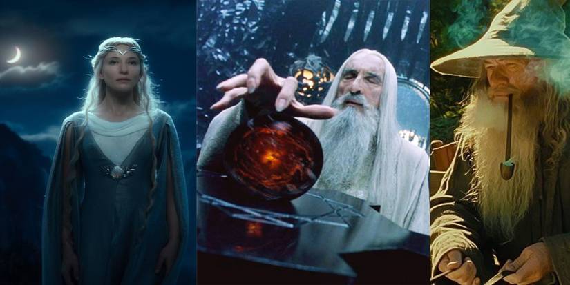 title split image powerful Maiar Galadriel Saruman Gandalf