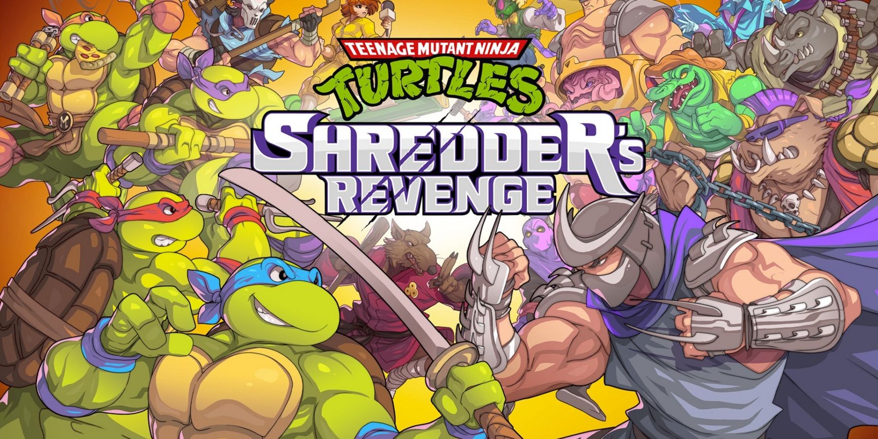 tmnt shredders revenge key art with myriad characters