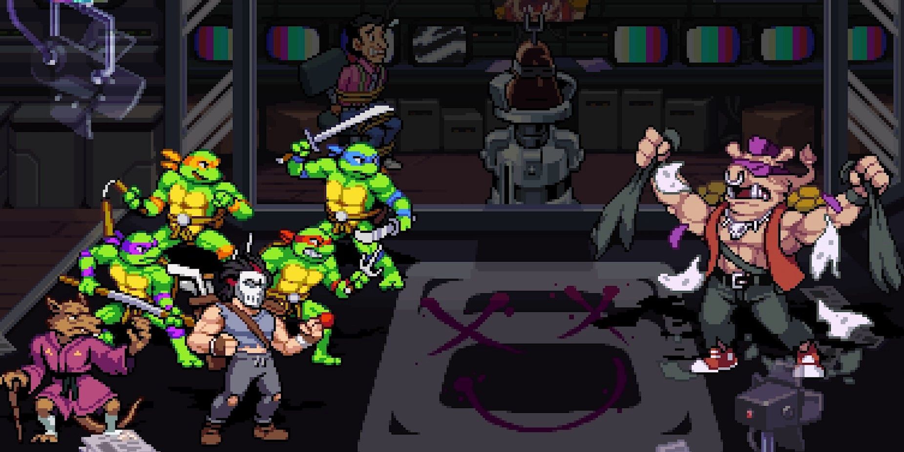 tmnt the turtles and other characters ready to fight 