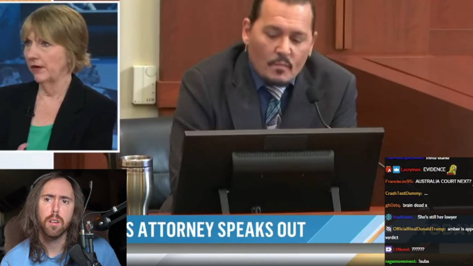 asmongold watching the johnny depp trial