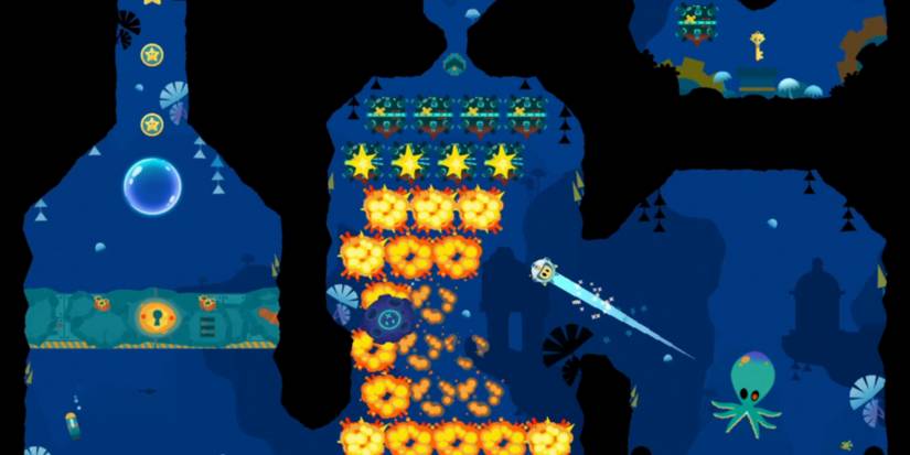 underwater mines explording in surface rush