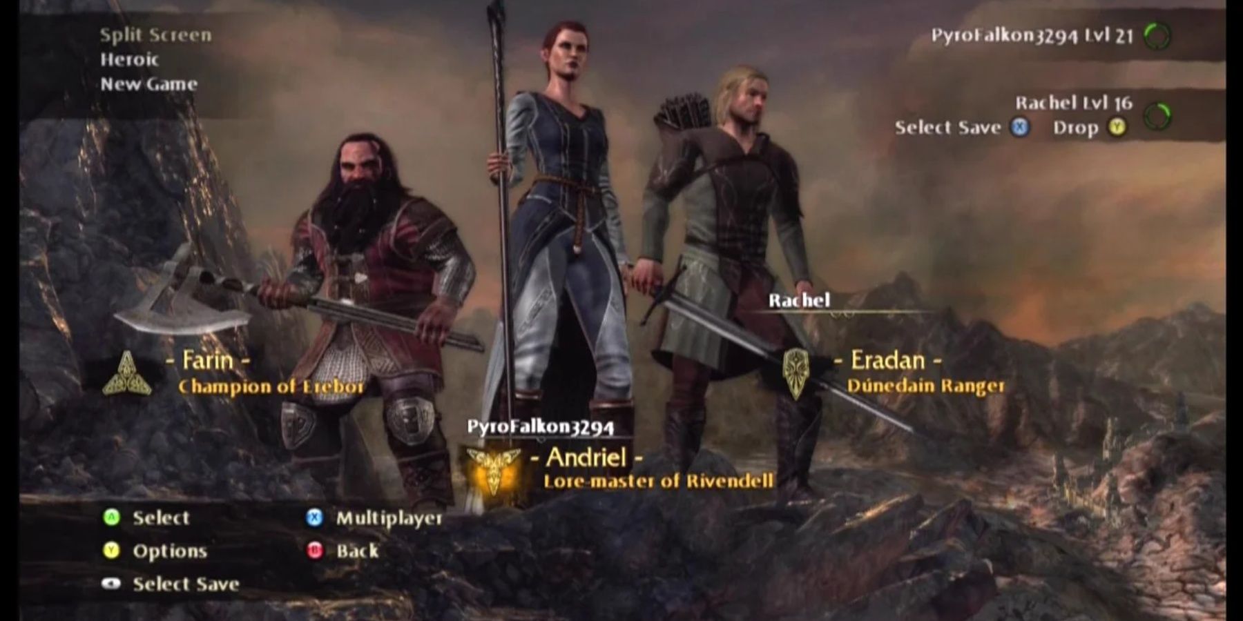 war in the north character screen