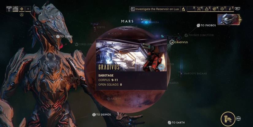 The Gradivus node on Mars on Warframe