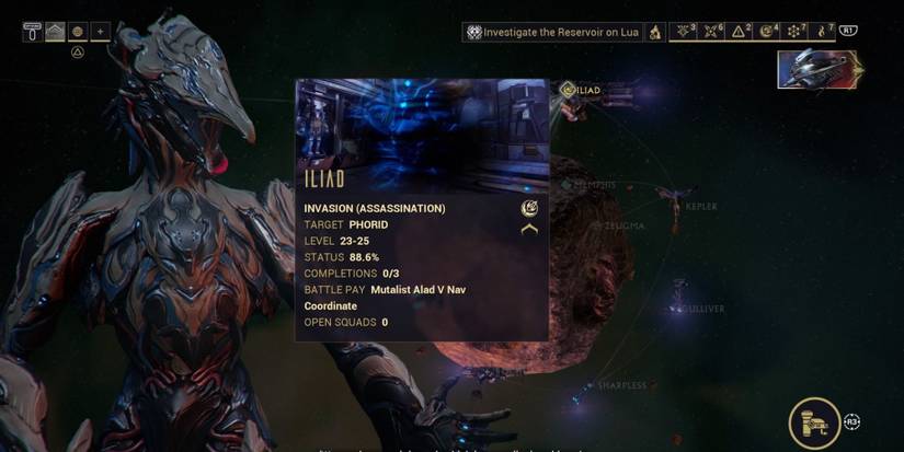 The Iliad node on Phobos on Warframe