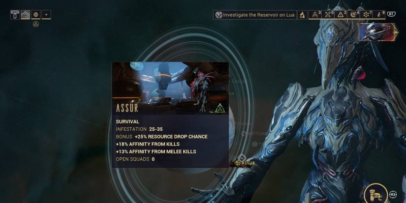 The Assur mission on Uranus on Warframe