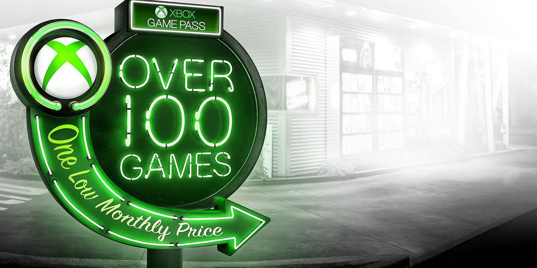 xbox game pass neon sign glowing