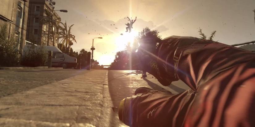 dropkicking a zombie in dying light