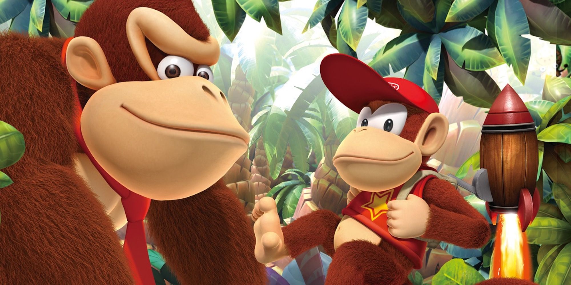 Donkey Kong and Diddy Kong in Donkey Kong Country Returns