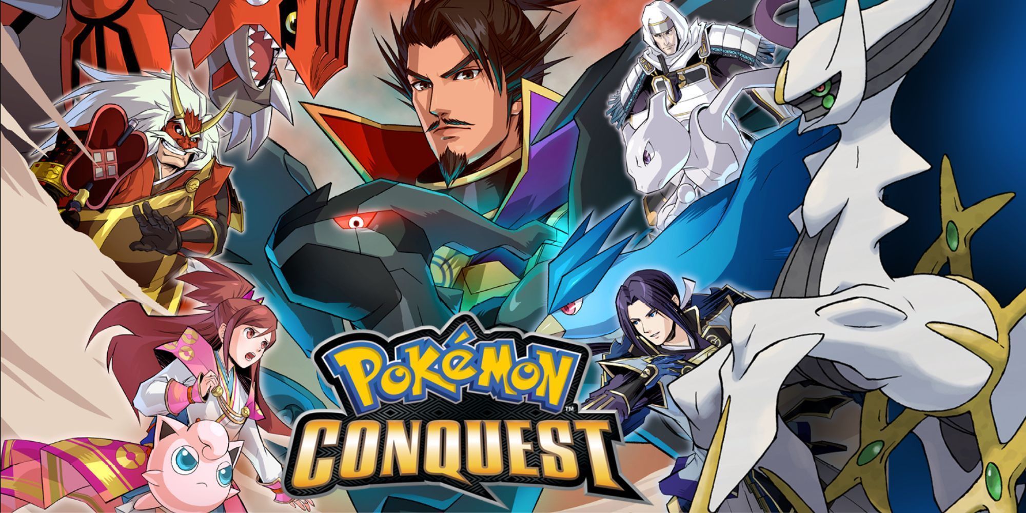 Promo art featuring characters in Pokemon Conquest 