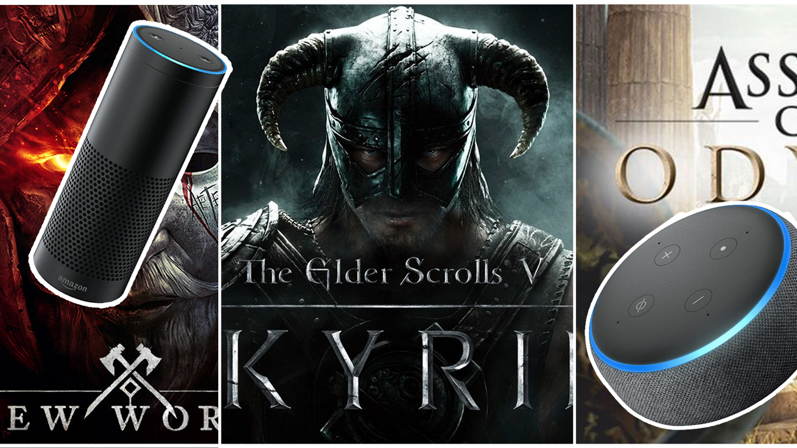 new world, skyrim and asassin's creed odyssey for amazon alexa