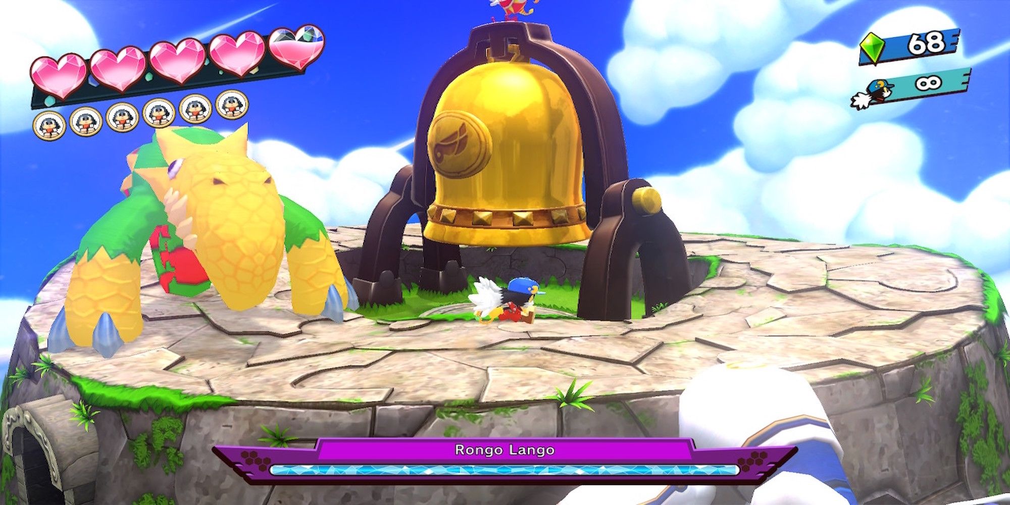 Fighting a boss in Klonoa Phantasy Reverie Series