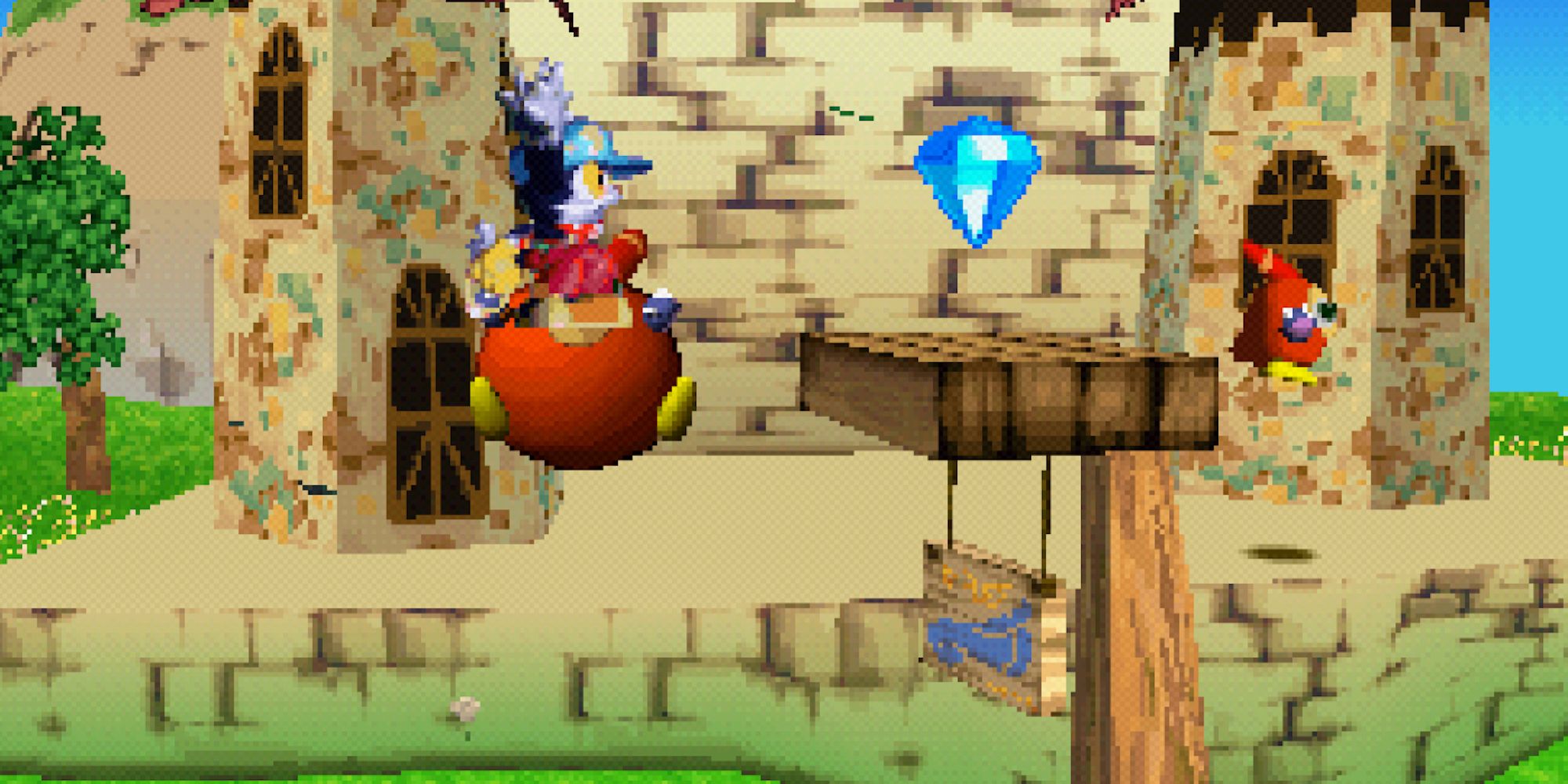 Exploring a level in Klonoa Door to Phantomile