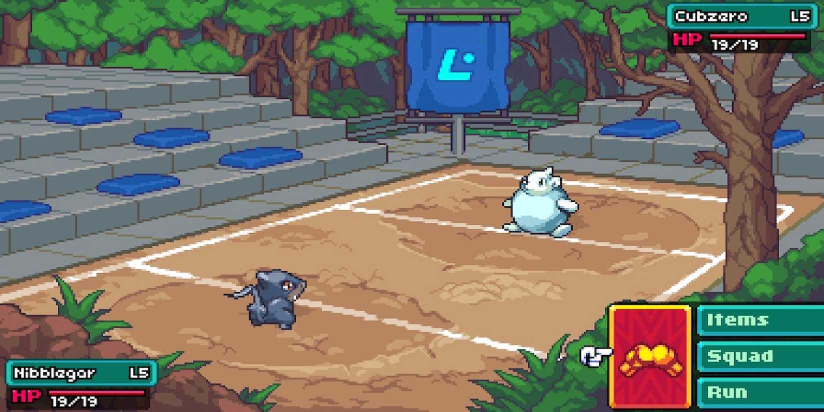 Fighting a battle in Coromon