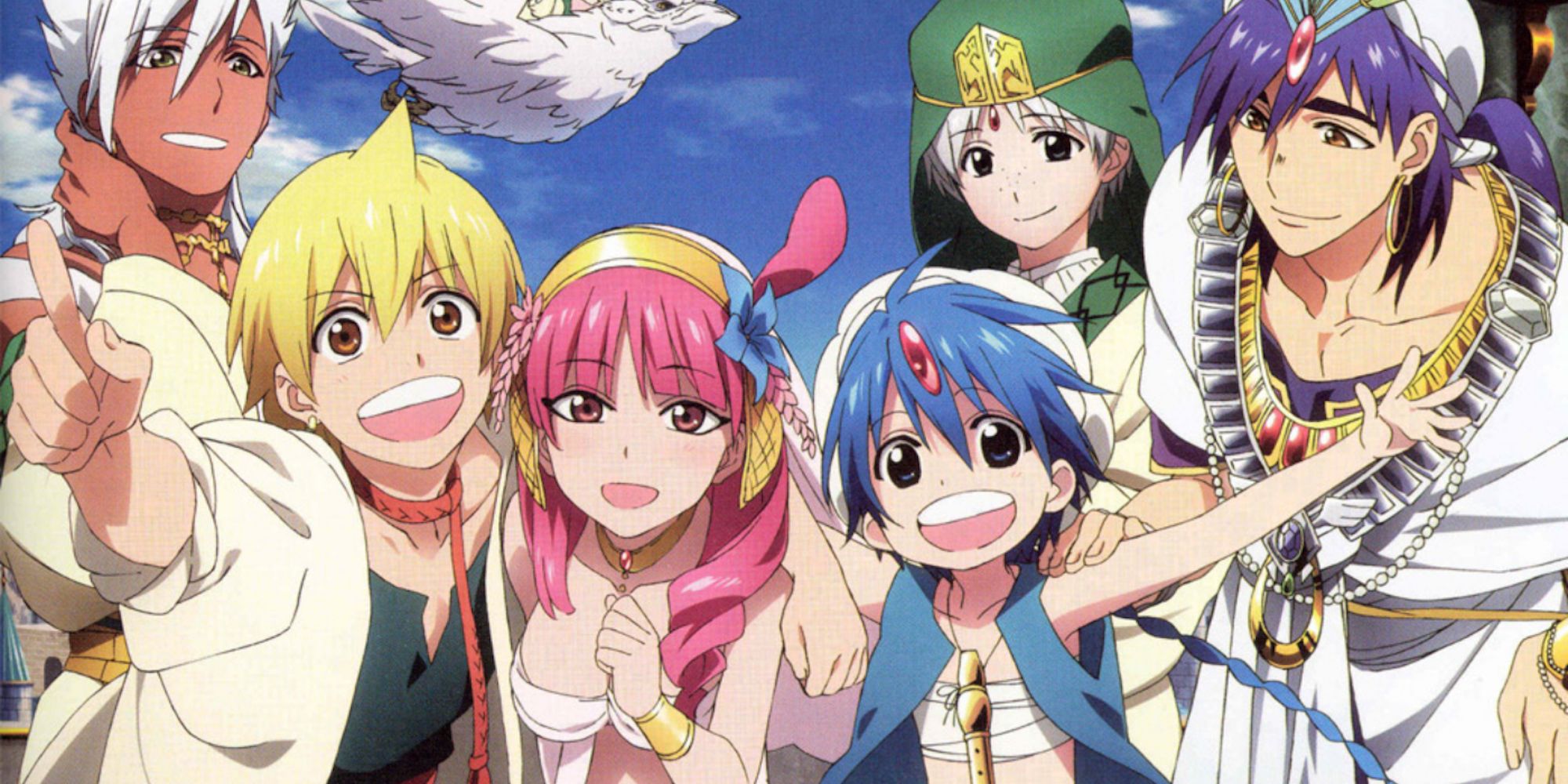 Promo art featuring characters in Magi The Labyrinth of Magic