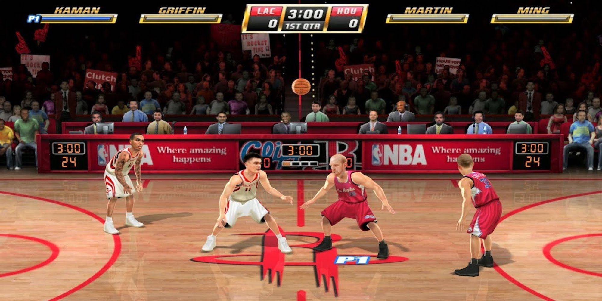 Playing a game in NBA Jam