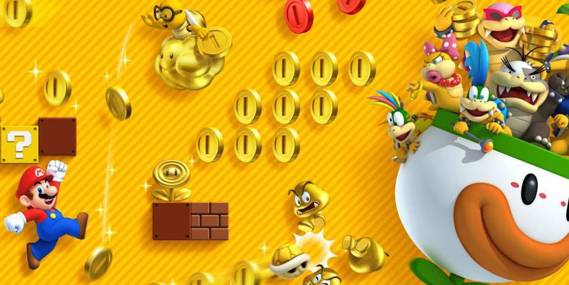 Promo art featuring characters in New Super Mario Bros 2