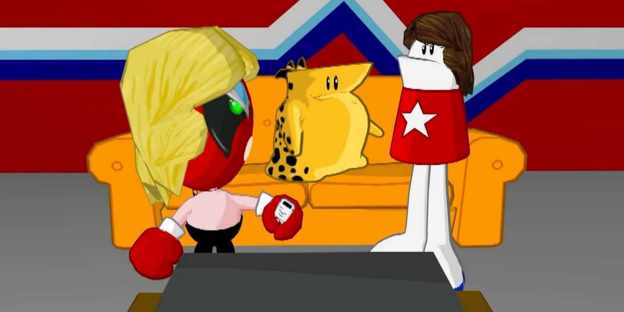 A scene featuring characters in Strong Bad's Cool Game for Attractive People