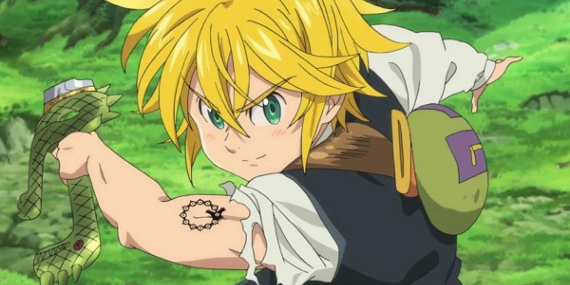 Melodias with his tattoo visible in 7 Deadly Sins