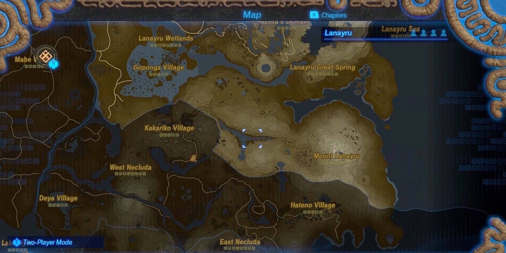 The map in Hyrule Warriors Age of Calamity