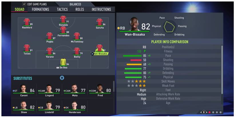 Aaron Wan-Bissaka in fifa 22