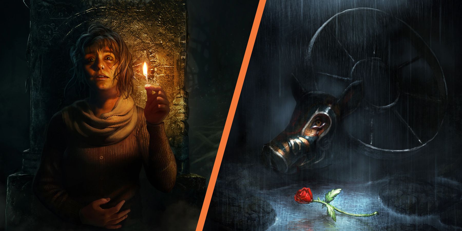 The cover art of both Amnesia Rebirth and Amnesia Collection side-by-side