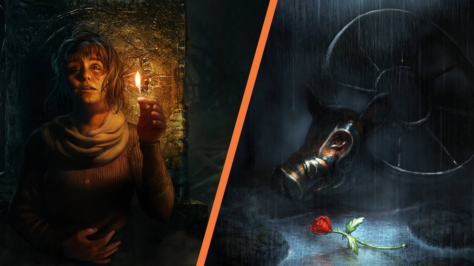 The cover art of both Amnesia Rebirth and Amnesia Collection side-by-side