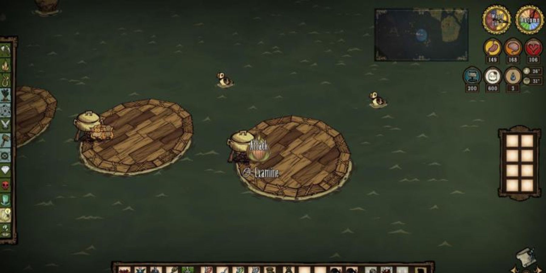 Player cooking Barnacle Linguine in Don't Starve Together