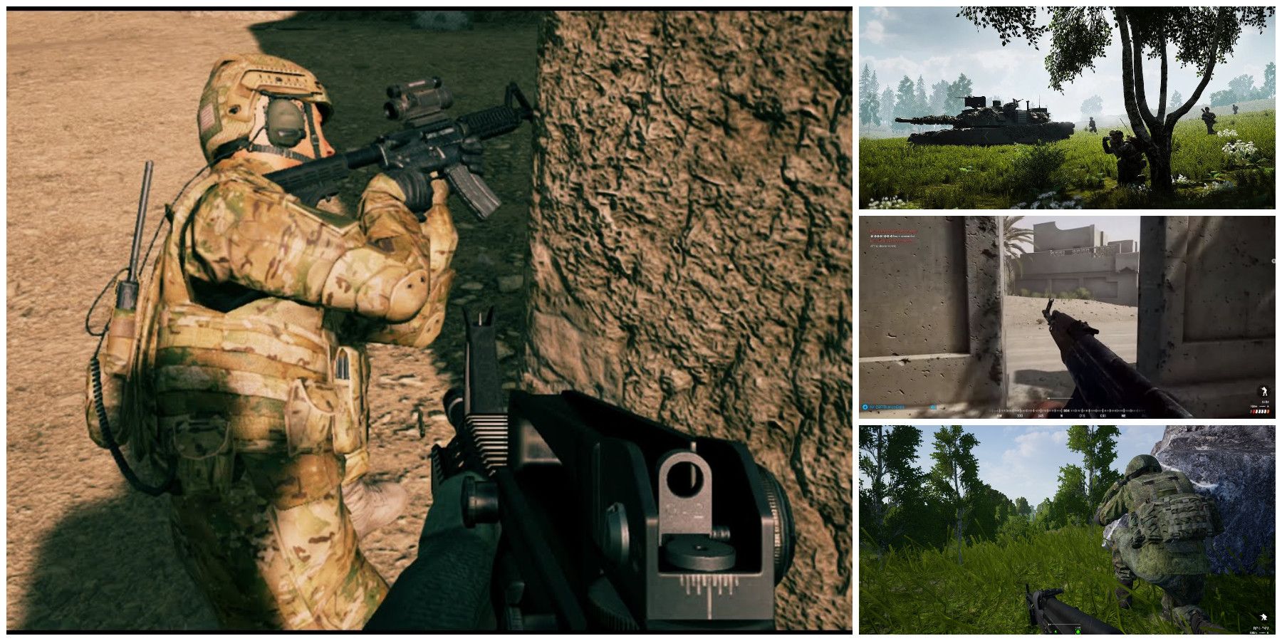 Various gameplay images from Squad 