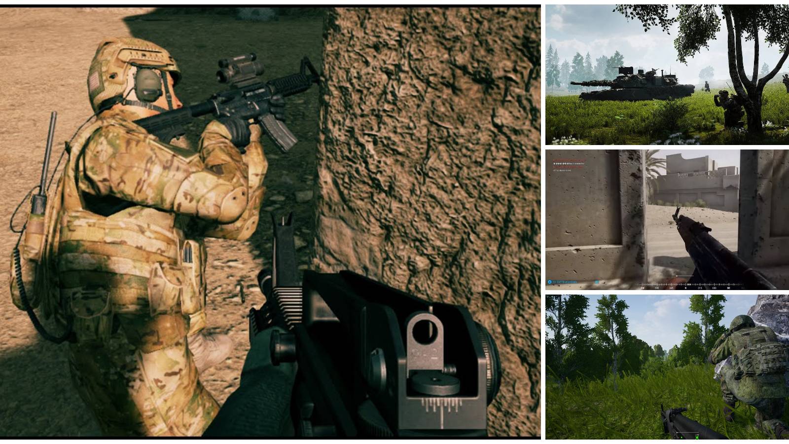 Various gameplay images from Squad 