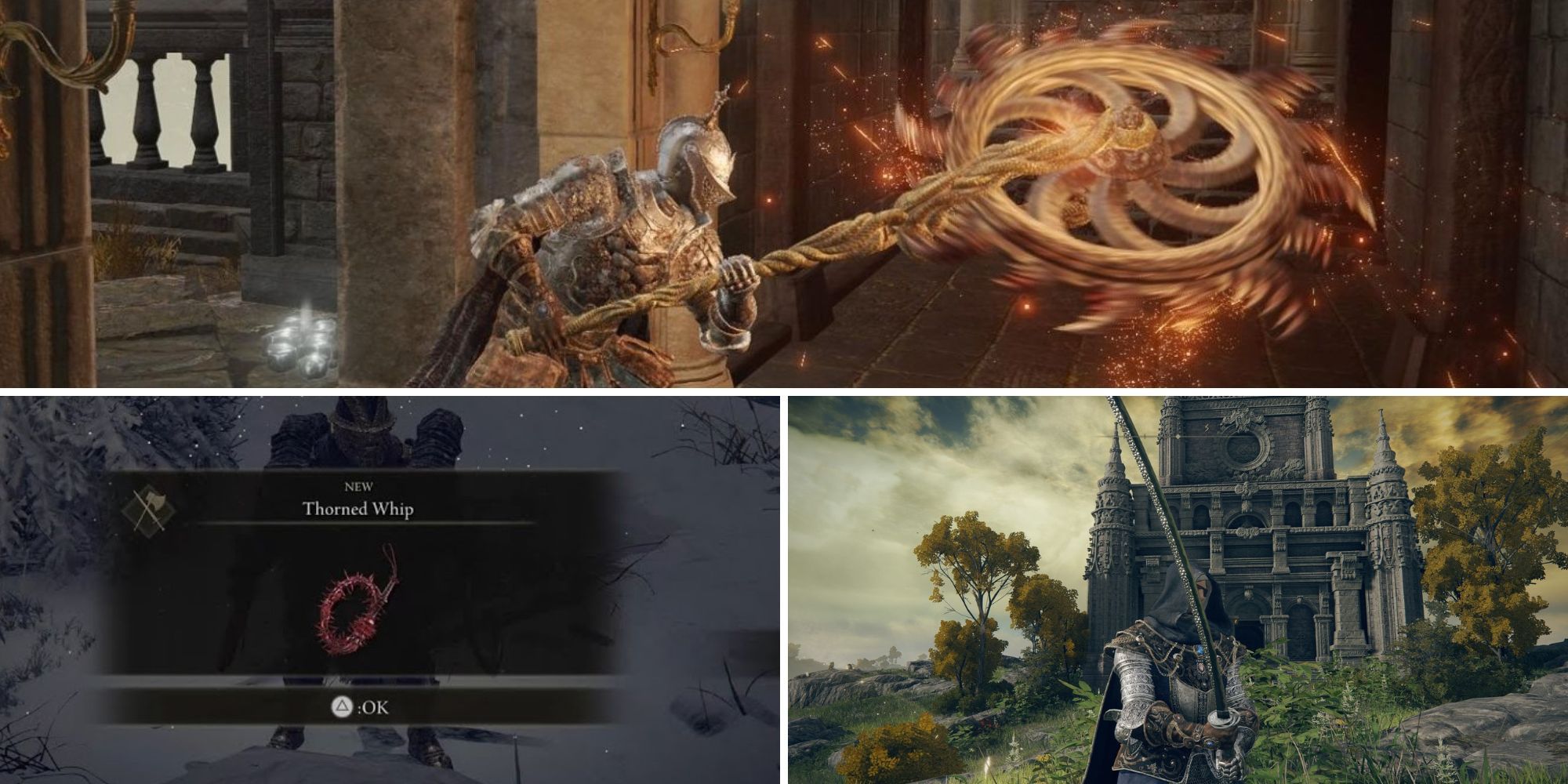 A variety of different weapons that can cause the blood loss effect in Elden Ring being showcased